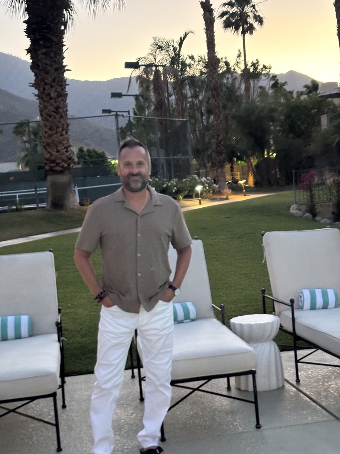 Jovo Ivekich in Palm Springs at dusk